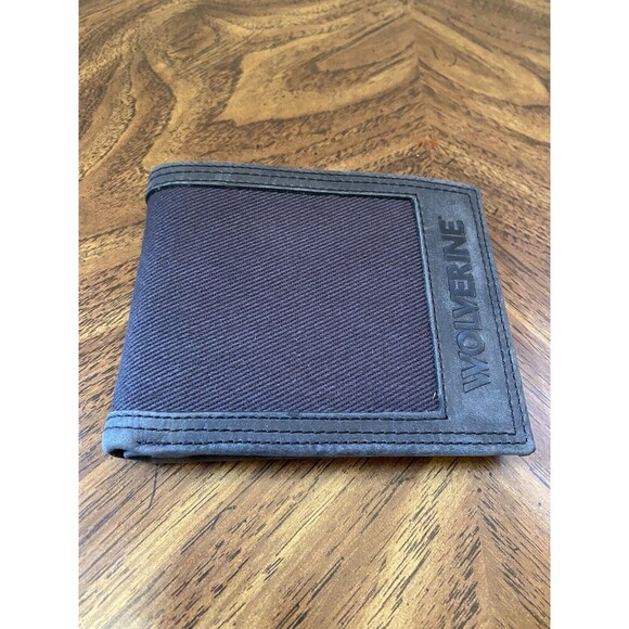Wolverine Canvas Leather Bifold Wallet Black Unused - Picture 1 of 5